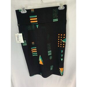 Women's XS Cassie Lularoe‎ Navy Blue Multicolor Geometric Aztec Pencil Skirt NWT